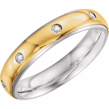 651734:109:P Sterling Silver & 10kt Yellow 5mm .05 CTW Diamond Band Size 9