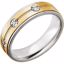 651729:112:P Sterling Silver & 10kt Yellow 6mm 1/10 CTW Diamond Band Size 12