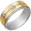 651730:1105:P Sterling Silver & 10kt Yellow 8mm 1/10 CTW Diamond Band Size 10.5