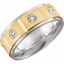 651736:1115:P Sterling Silver & 10kt Yellow 8mm 1/10 CTW Diamond Band Size 11.5