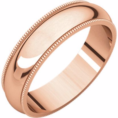 MG6:913:P 14kt Rose 5mm Milgrain Band 