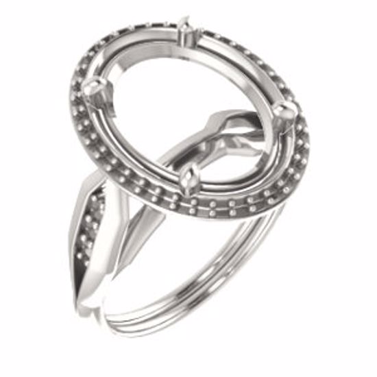71742:446:P 10kt Rose  14x10mm Oval Ring Mounting