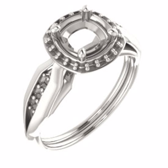 71742:506:P 10kt Rose  6mm Cushion Ring Mounting