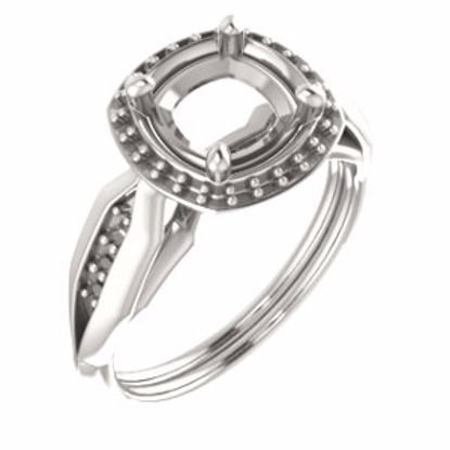 71742:521:P 10kt Rose  7mm Cushion Ring Mounting