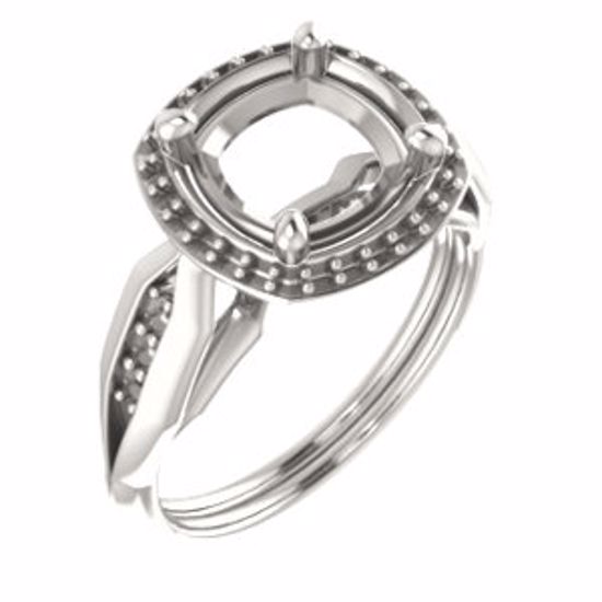71742:536:P 10kt Rose  8mm Cushion Ring Mounting
