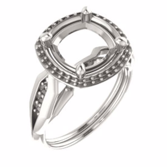71742:551:P 10kt Rose  9mm Cushion Ring Mounting