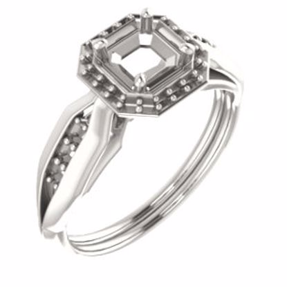 71742:581:P 10kt Rose  5mm Asscher Ring Mounting