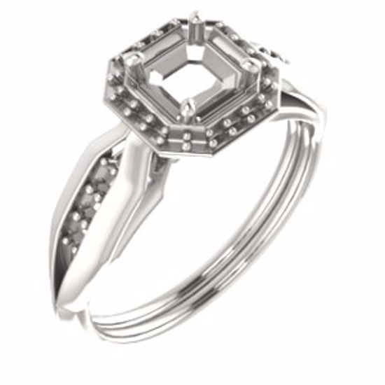 71742:581:P 10kt Rose  5mm Asscher Ring Mounting