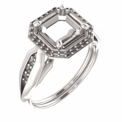 71742:611:P 10kt Rose  7mm Asscher Ring Mounting