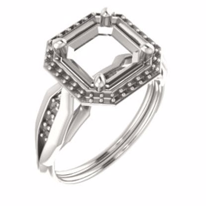71742:626:P 10kt Rose  8mm Asscher Ring Mounting
