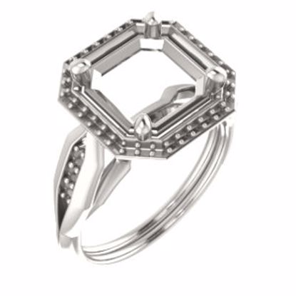 71742:641:P 10kt Rose  9mm Asscher Ring Mounting