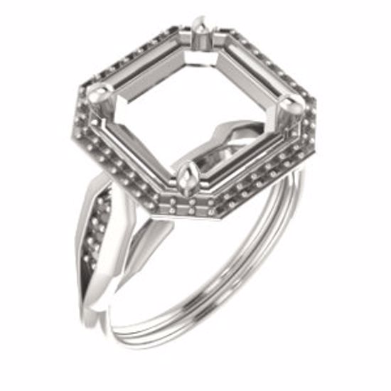 71742:656:P 10kt Rose  10mm Asscher Ring Mounting