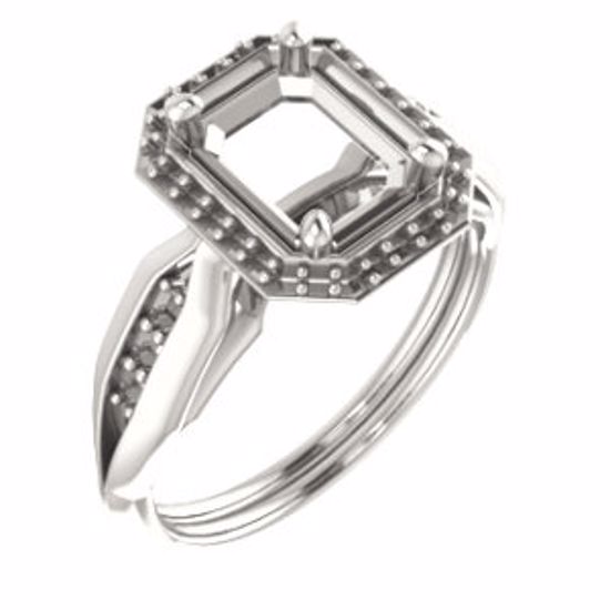 71742:701:P 10kt Rose  8x6mm Emerald Ring Mounting