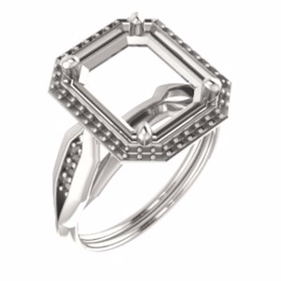 71742:746:P 10kt Rose  11x9mm Emerald Ring Mounting