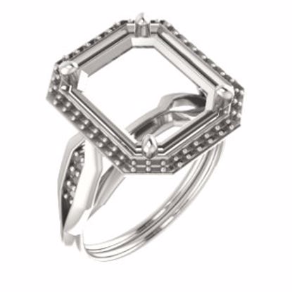 71742:761:P 10kt Rose  12x10mm Emerald Ring Mounting
