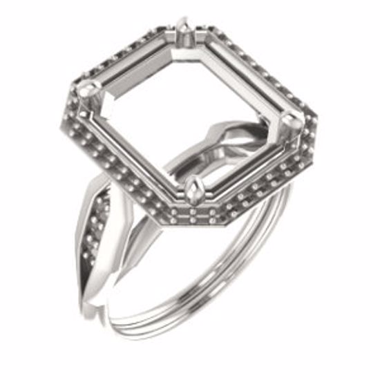 71742:761:P 10kt Rose  12x10mm Emerald Ring Mounting