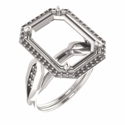 71742:777:P 10kt White  14x10mm Emerald Ring Mounting