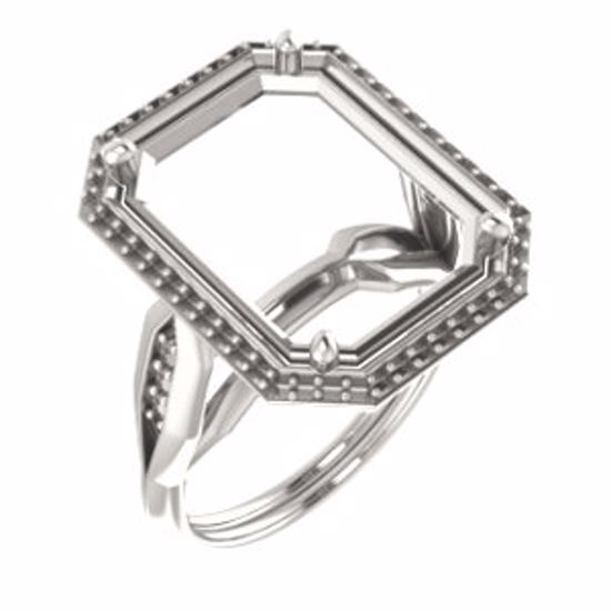 71742:806:P 10kt Rose  16x12mm Emerald Ring Mounting