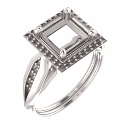 71742:911:P 10kt Rose  7mm Square Ring Mounting
