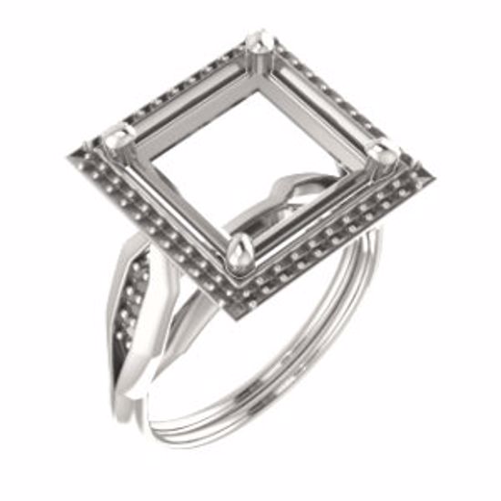 71742:971:P 10kt Rose  10mm Square Ring Mounting