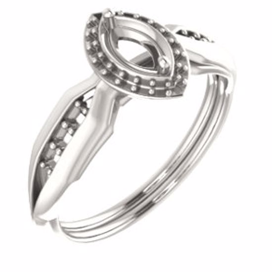 71742:986:P 10kt Rose  6x3mm Marquise Ring Mounting