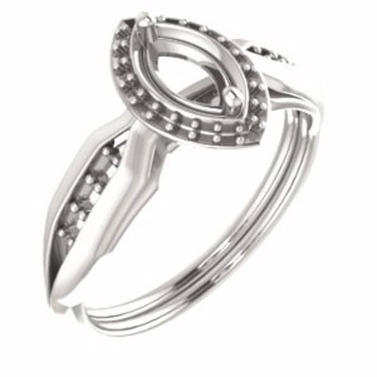 71742:1016:P 10kt Rose  7x3.5mm Marquise Ring Mounting