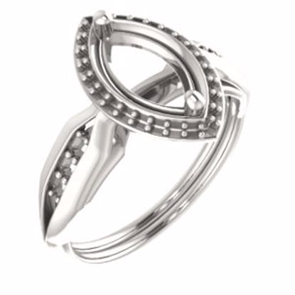 71742:1062:P 10kt White  10x5mm Marquise Ring Mounting