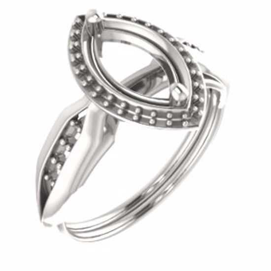 71742:1062:P 10kt White  10x5mm Marquise Ring Mounting