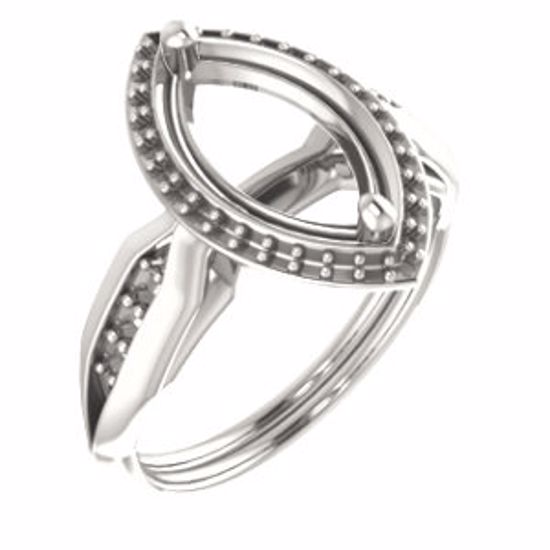 71742:1076:P 10kt Rose  12x6mm Marquise Ring Mounting