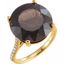 71721:601:P 14kt Yellow Smoky Quartz & 1/4 CTW Accented Diamond Ring 