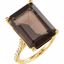 71723:601:P 14kt Yellow Smoky Quartz & 1/4 CTW Diamond Ring