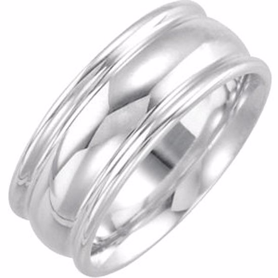 51048:203:P Continuum Sterling Silver 8mm Design Band Size 12.5