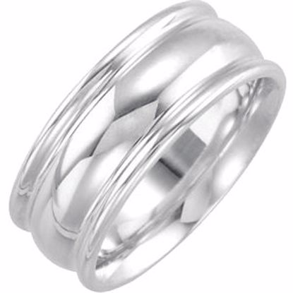 51048:202:P Continuum Sterling Silver 8mm Design Band Size 8.5