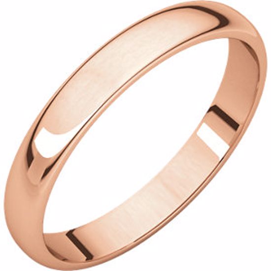 HRL7.5:1536620:P 10kt Rose 2.5mm Light Half Round Band