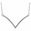 651758:101:P 14kt White "V" 16-18" Necklace