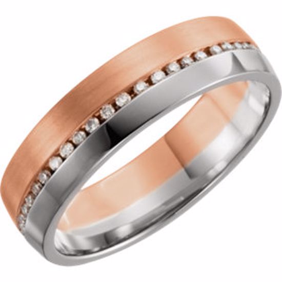 122262:6012:P 14kt Rose & White 6mm 1/3 CTW Light Brown Diamond Band Size 7