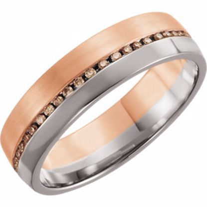 122262:6014:P 14kt Rose & White 6mm 1/3 CTW Cognac Diamond Band Size 7