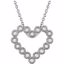 651761:60001:P 14kt White 1/8 CTW Diamond Heart 18" Necklace