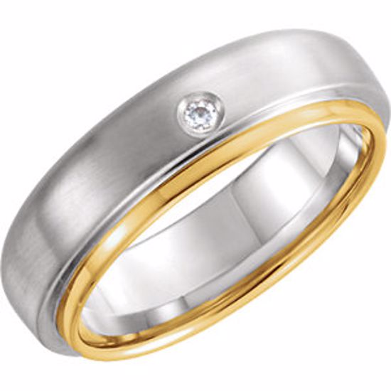 122265:6002:P 14kt White & Yellow .025 CTW Diamond 6mm Band Size 11