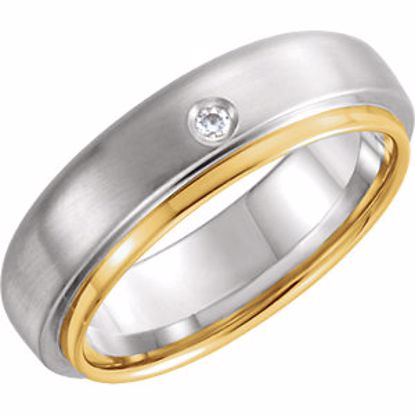 122265:6001:P 14kt White & Yellow .025 CTW Diamond 6mm Band Size 7