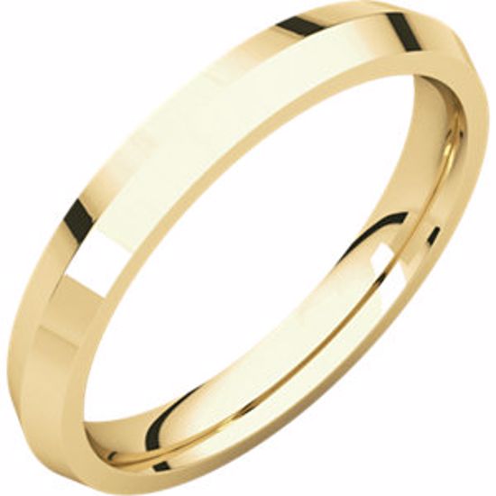 KER9.5:2252:P 10kt Yellow 3mm Knife Edge Comfort Fit Band