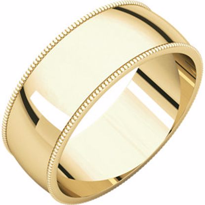 MGL12.5:2071:P 10kt Yellow 7mm Light Milgrain Band