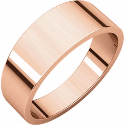 FT7.5:2436:P 14kt Rose 7mm Flat Tapered Band 