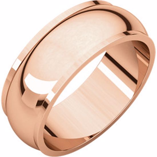 HRE7.5:2334:P 14kt Rose 7mm Half Round Edge Band