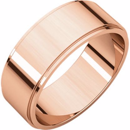 FE12:2428:P 14kt Rose 7mm Flat Edge Band