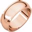 HRE13:2345:P 14kt Rose 7mm Half Round Edge Band