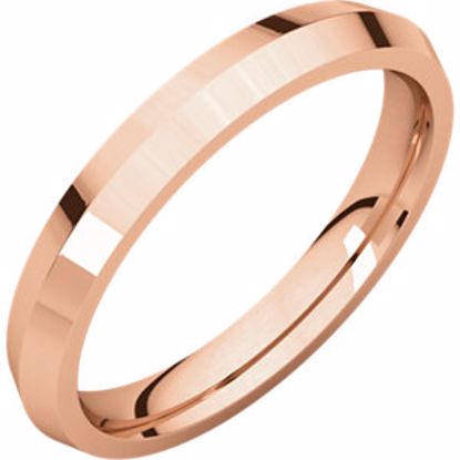 KER12.5:2667:P 14kt Rose 3mm Knife Edge Comfor Fit Band