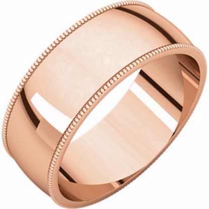 MGL13:2481:P 14kt Rose 7mm Light Milgrain Band