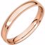 MGRL7.5:2538:P 14kt Rose 3mm Light Comfort Fit Milgrain Band 