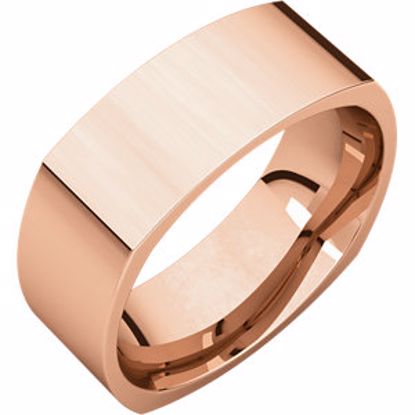 SQR7:2622:P 14kt Rose 7mm Square Comfort Fit Band